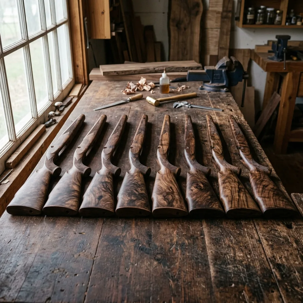 Handcrafted walnut gunstock